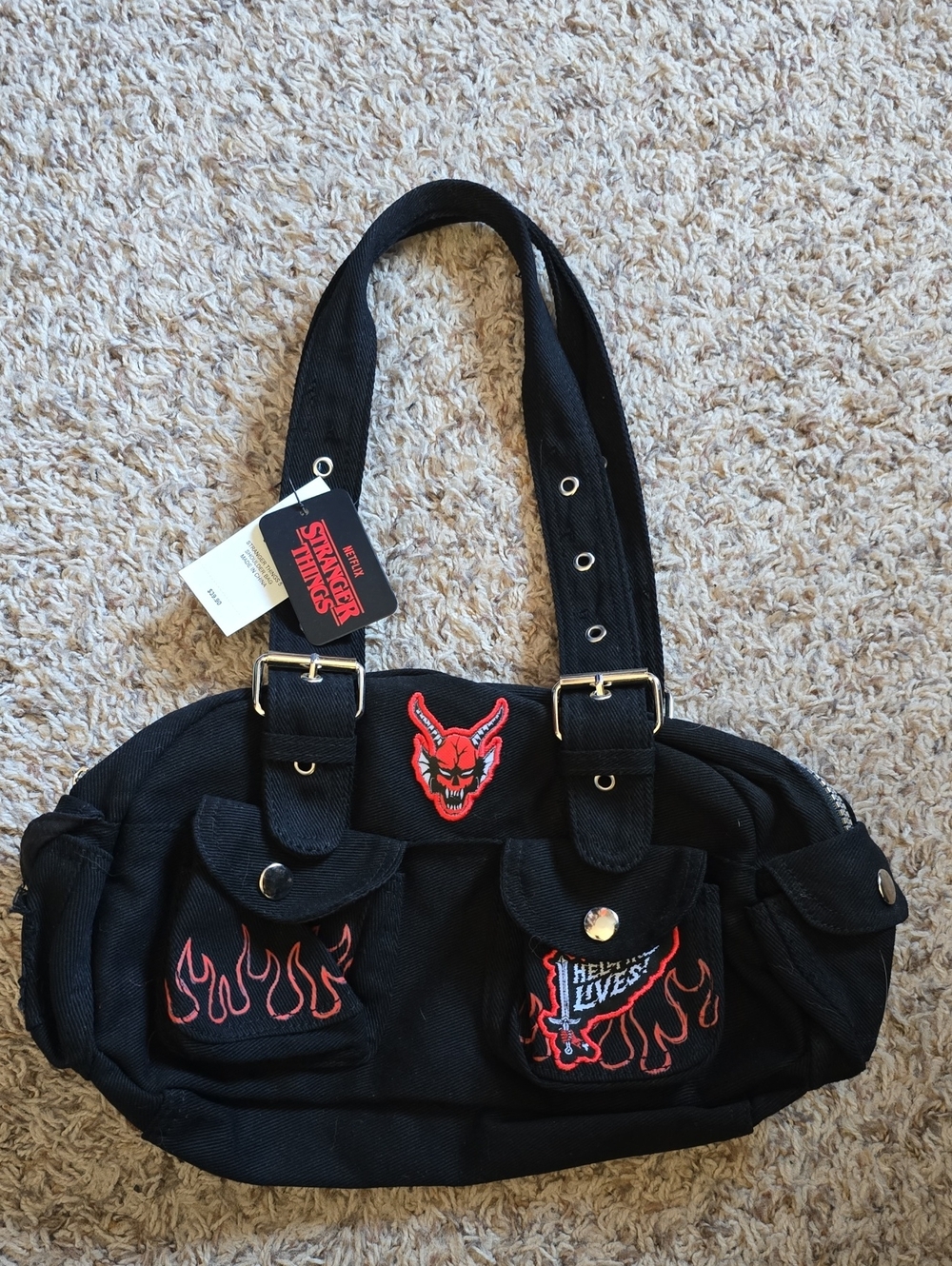 Stranger Things Hellfire Club Black Purse Shoulder Bag NWT